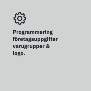 ES Kassasystem Premium ES Kassasystem Premium - Programmering företagsuppgifter varugrupper & logo.