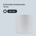 Kvittorullar och kassarullar termo. 80x75.