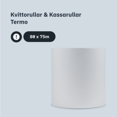 Kvittorullar och kassarullar termo. 80x75.