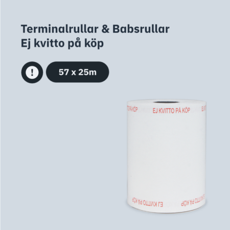 Terminalrullar och Babsrullar. Ej kvitto på köp. 57x25.