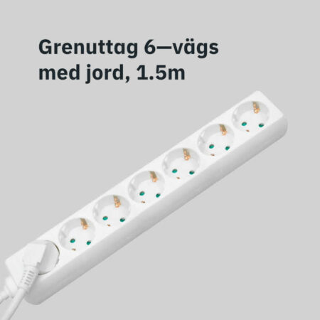 Grenuttag 6 vägs med jord, 1.5m