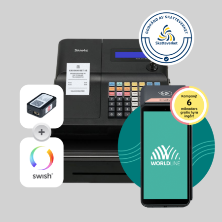 SAM4S ER260EJ kassaregister med kontronllenhet och Worldline DX8000 Android betalterminal. SAM4S ER260EJ kassaregister med kontronllenhet och Worldline DX8000 Android betalterminal. 6 månaders gratis hyra ingår.